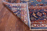 Blue Persian Fine Serapi Hand Knotted Wool Rug - 11' 9" X 15' 0" - Golden Nile