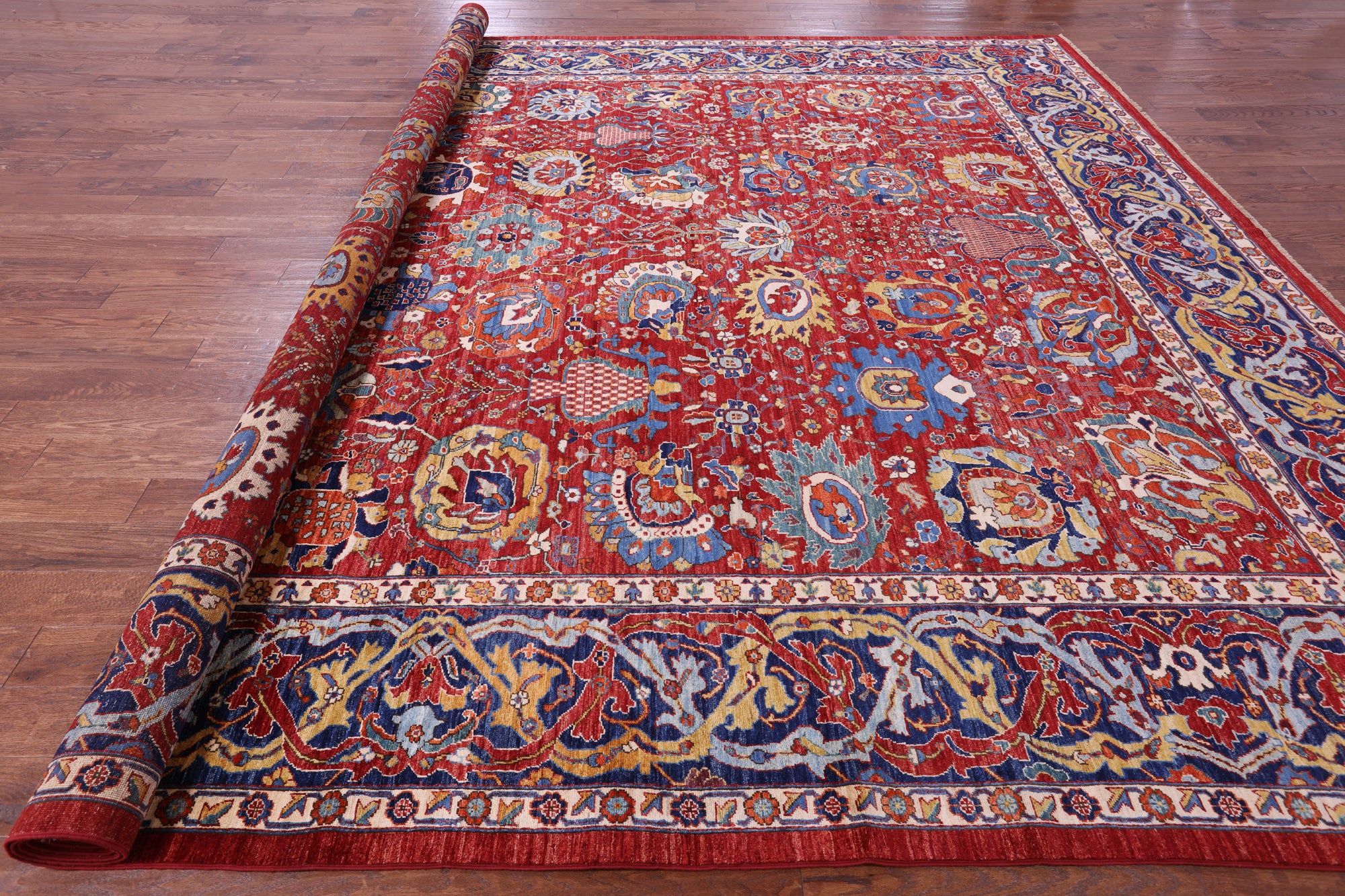 Persian Fine Serapi Hand Knotted Wool Rug - 11' 10" X 14' 8" - Golden Nile