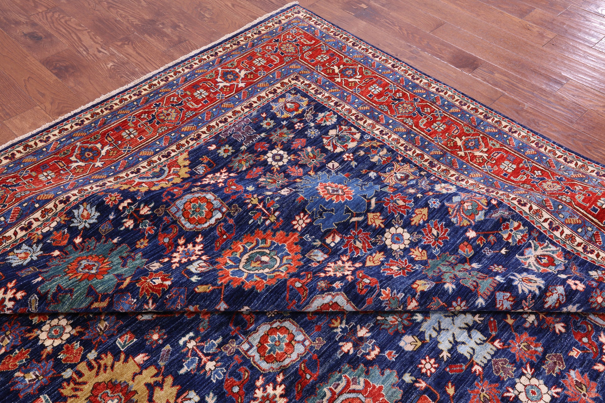 Persian Fine Serapi Hand Knotted Wool Rug - 11' 10" X 14' 9" - Golden Nile