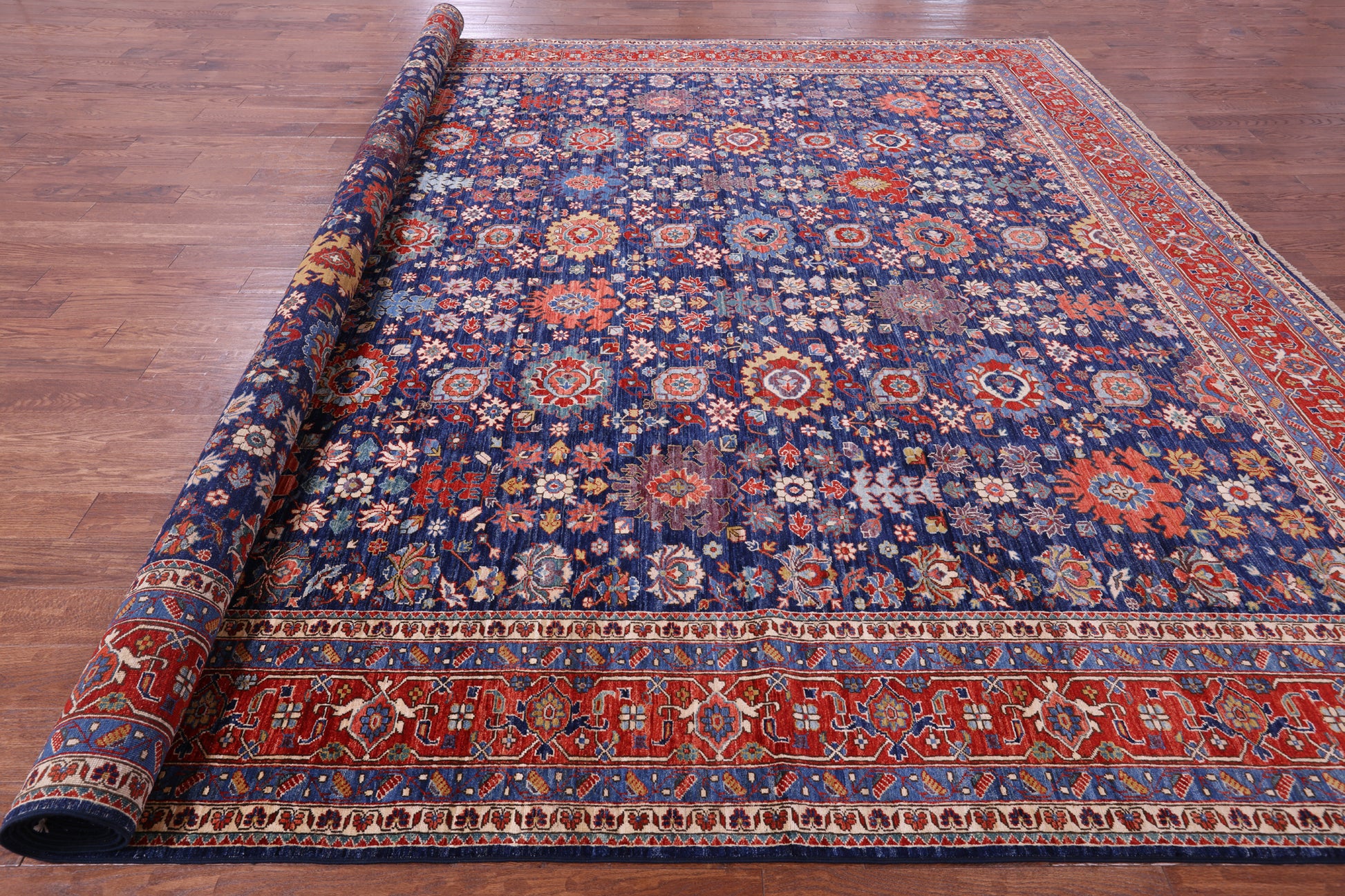 Persian Fine Serapi Hand Knotted Wool Rug - 11' 10" X 14' 9" - Golden Nile