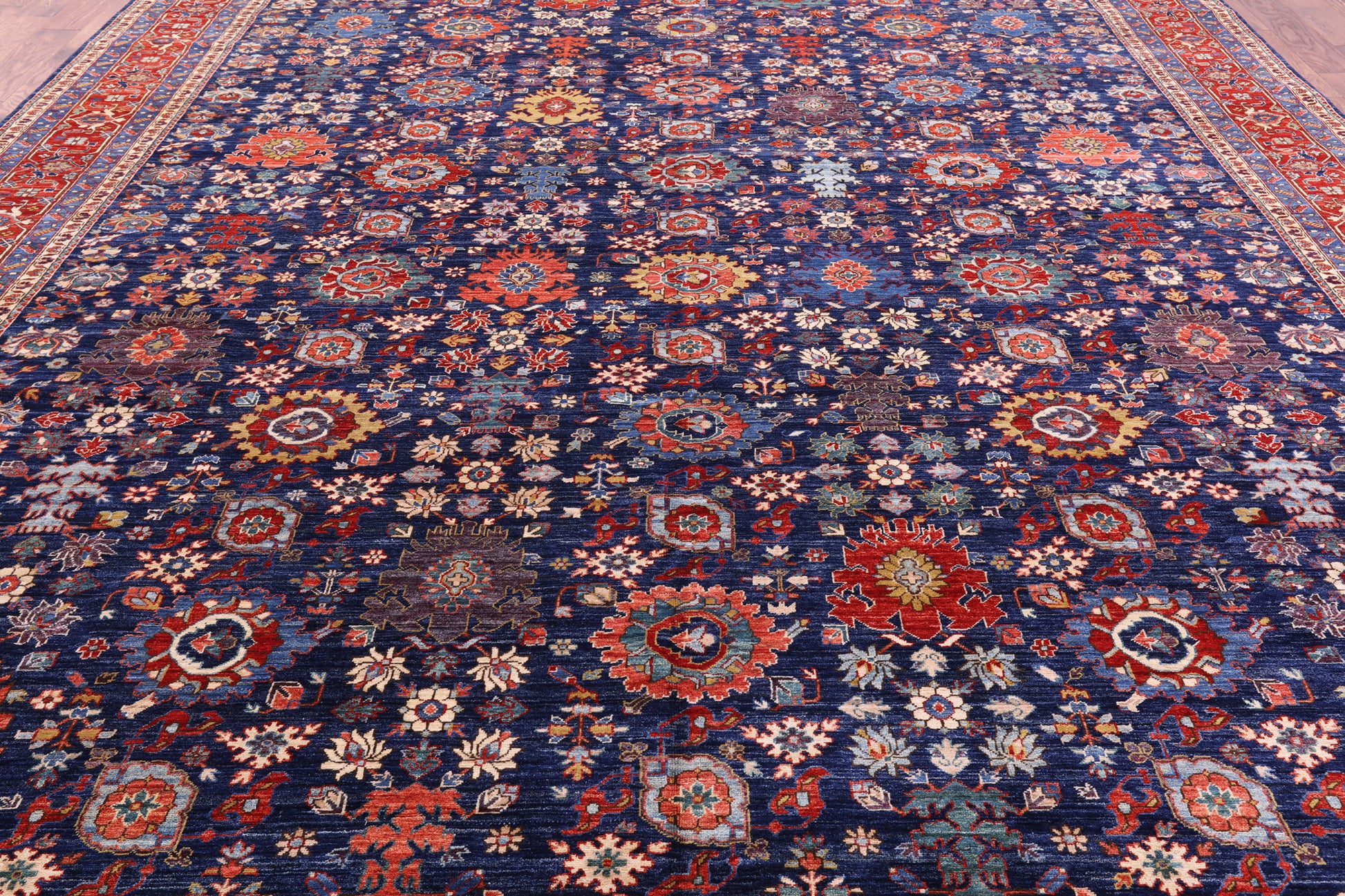 Persian Fine Serapi Hand Knotted Wool Rug - 11' 10" X 14' 9" - Golden Nile