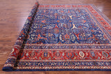 Blue Persian Fine Serapi Hand Knotted Wool Rug - 9' 10" X 13' 7" - Golden Nile