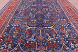 Blue Persian Fine Serapi Hand Knotted Wool Rug - 9' 10" X 13' 7" - Golden Nile