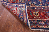 Blue Persian Fine Serapi Hand Knotted Wool Rug - 9' 10" X 13' 7" - Golden Nile