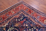 Blue Persian Fine Serapi Hand Knotted Wool Rug - 9' 10" X 13' 7" - Golden Nile