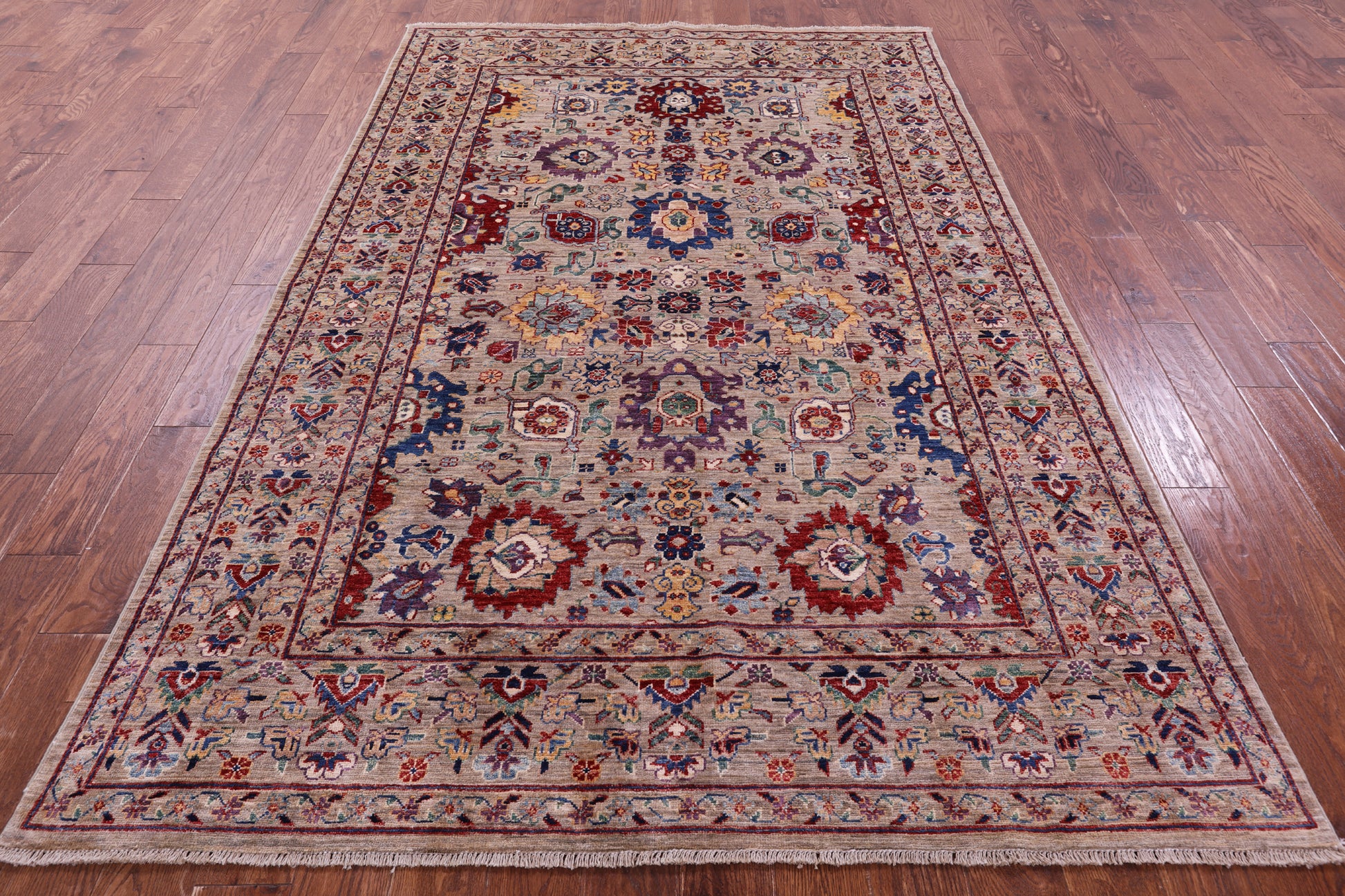 Persian Fine Serapi Handmade Wool Rug - 5' 10" X 8' 11" - Golden Nile