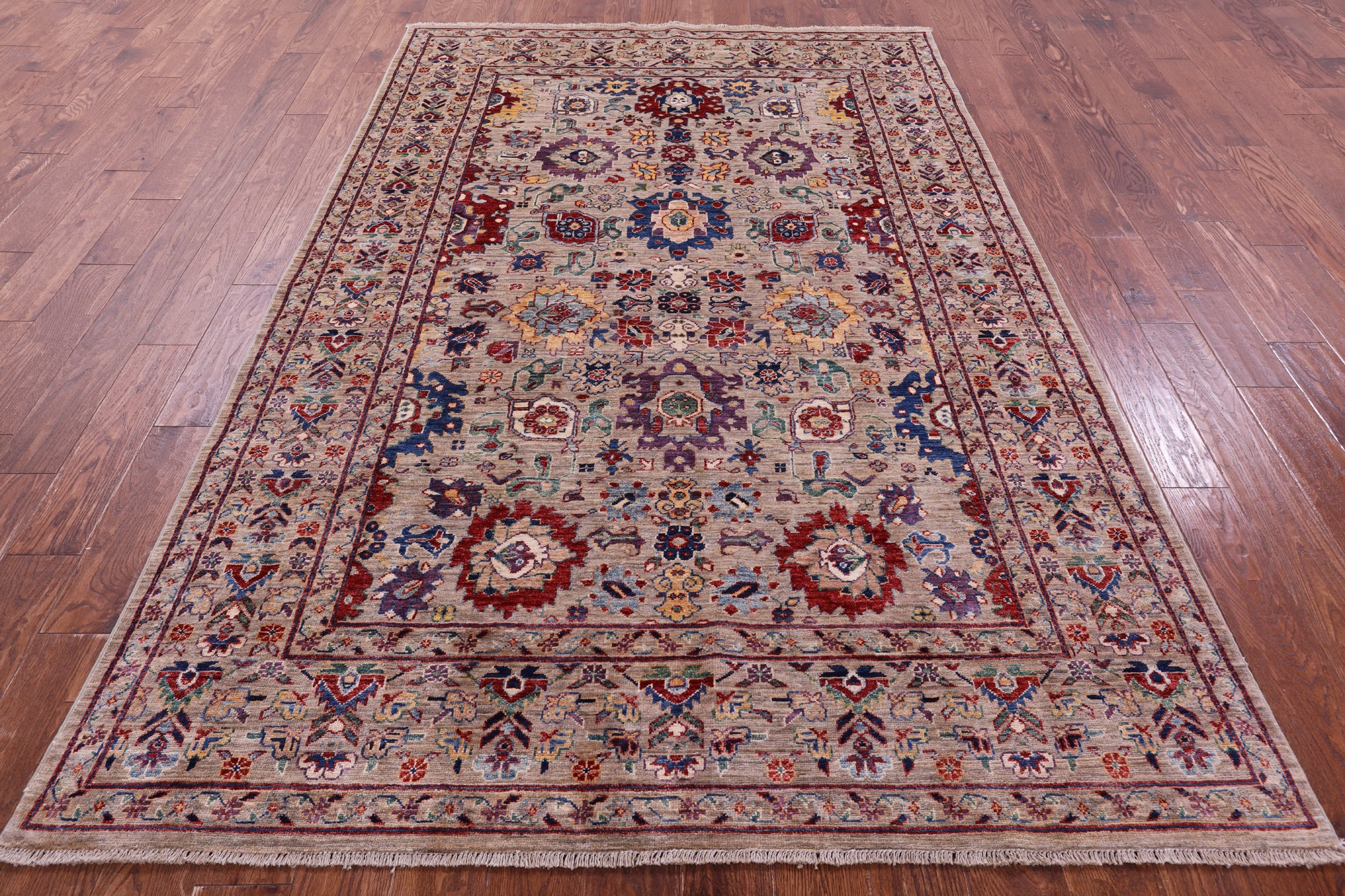 Persian Fine Serapi Handmade Wool Rug - 5' 10" X 8' 11" - Golden Nile