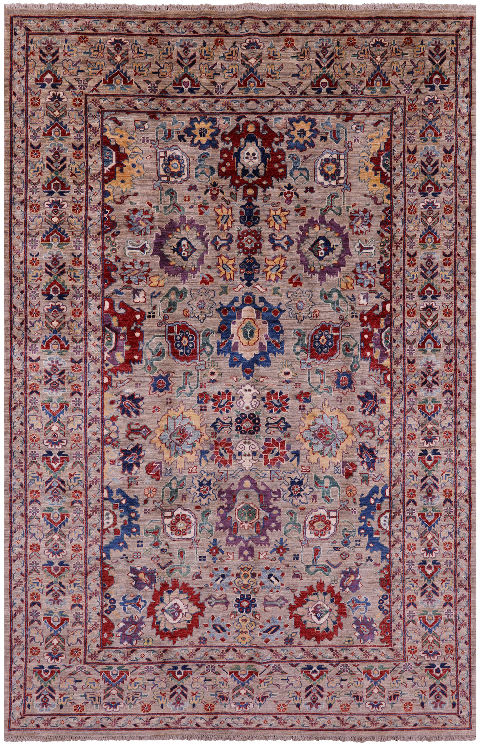 Persian Fine Serapi Handmade Wool Rug - 5' 10" X 8' 11" - Golden Nile
