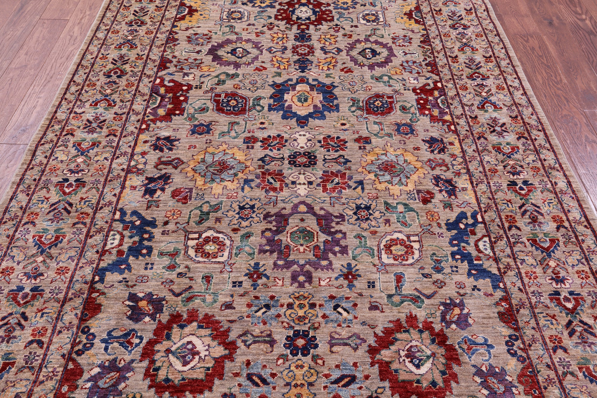 Persian Fine Serapi Handmade Wool Rug - 5' 10" X 8' 11" - Golden Nile