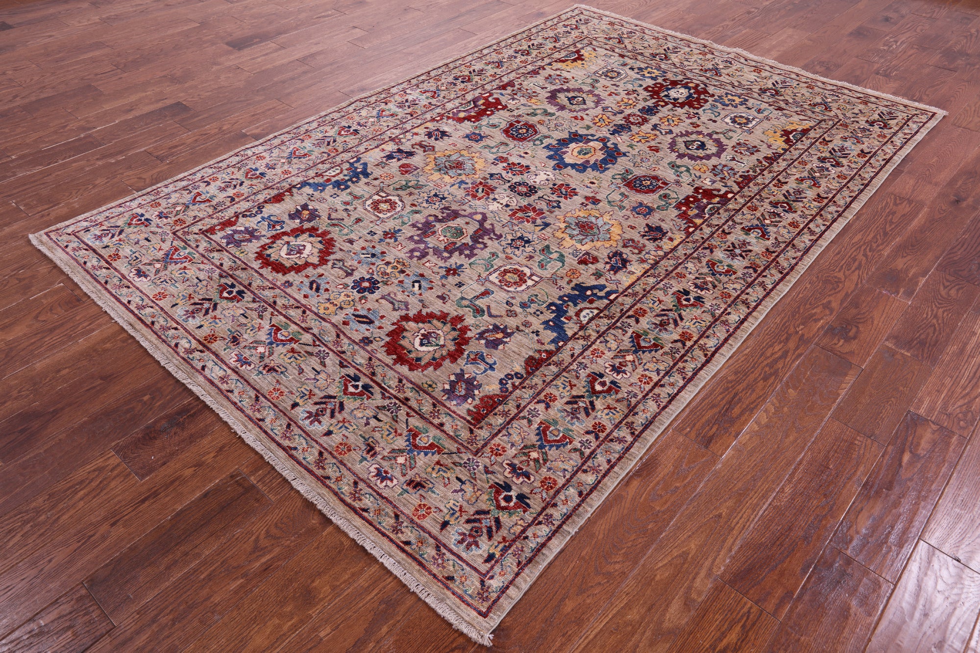 Persian Fine Serapi Handmade Wool Rug - 5' 10" X 8' 11" - Golden Nile
