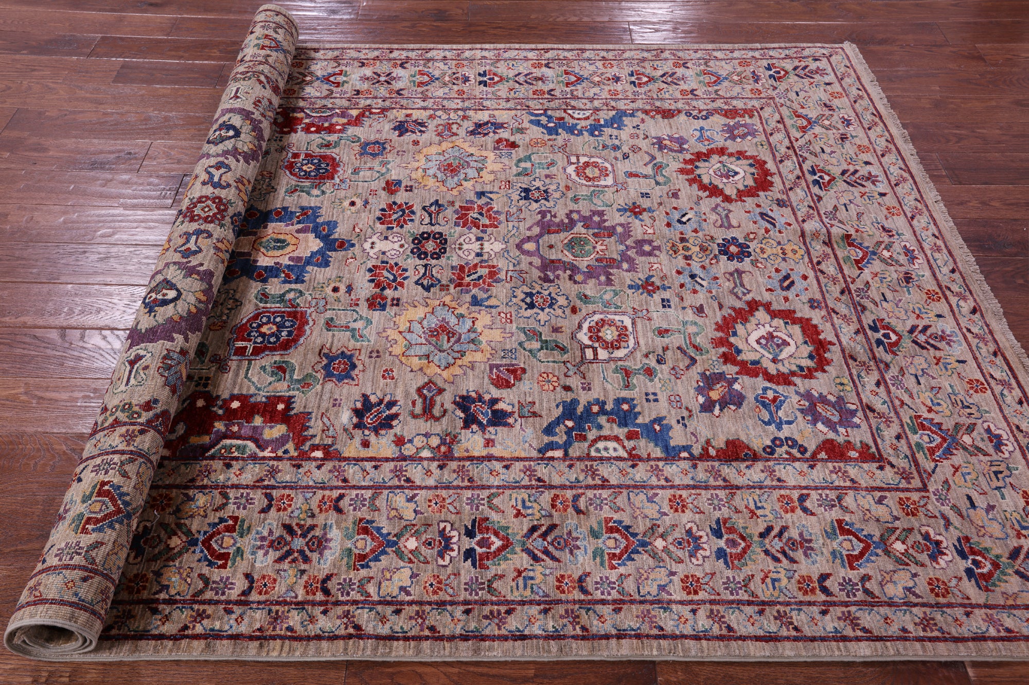 Persian Fine Serapi Handmade Wool Rug - 5' 10" X 8' 11" - Golden Nile