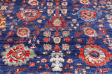 Blue Persian Fine Serapi Hand Knotted Wool Rug - 9' 11" X 13' 2" - Golden Nile