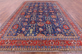 Blue Persian Fine Serapi Hand Knotted Wool Rug - 9' 11" X 13' 2" - Golden Nile