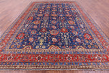 Blue Persian Fine Serapi Hand Knotted Wool Rug - 9' 11" X 13' 2" - Golden Nile