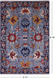 Blue Persian Fine Serapi Hand Knotted Wool Rug - 5' 11" X 8' 10" - Golden Nile