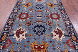 Blue Persian Fine Serapi Hand Knotted Wool Rug - 5' 11" X 8' 10" - Golden Nile
