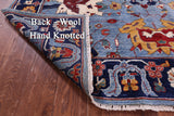 Blue Persian Fine Serapi Hand Knotted Wool Rug - 5' 11" X 8' 10" - Golden Nile