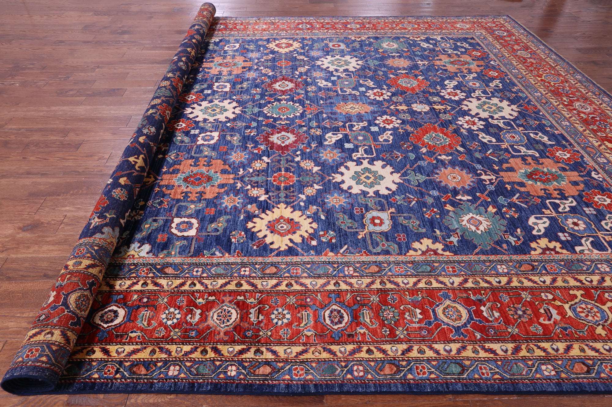 Persian Fine Serapi Hand Knotted Wool Rug - 11' 10" X 14' 11" - Golden Nile