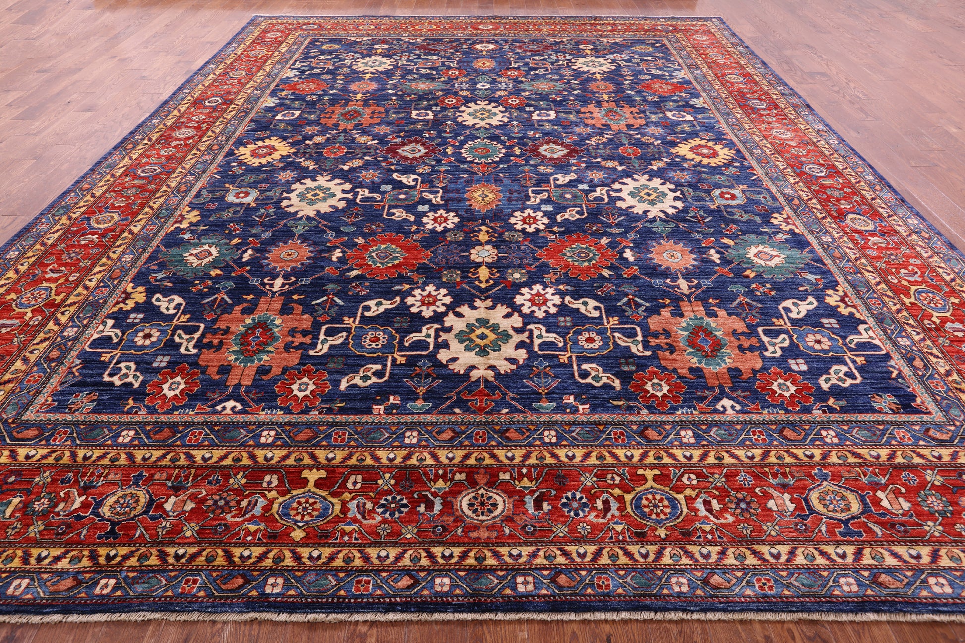 Persian Fine Serapi Hand Knotted Wool Rug - 11' 10" X 14' 11" - Golden Nile