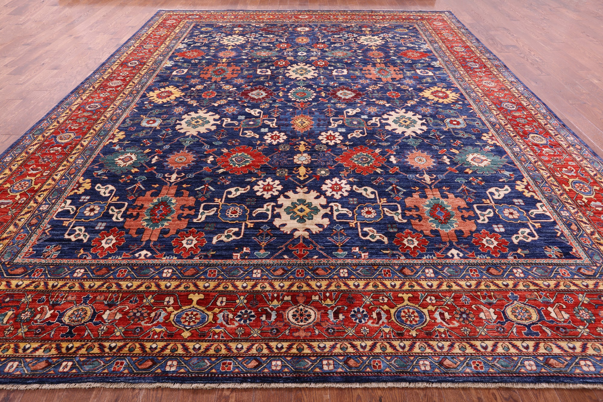 Persian Fine Serapi Hand Knotted Wool Rug - 11' 10" X 14' 11" - Golden Nile