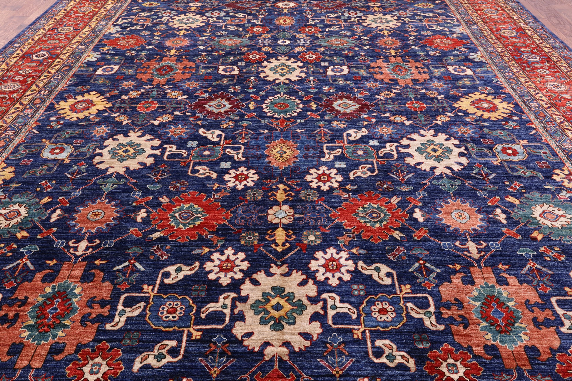 Persian Fine Serapi Hand Knotted Wool Rug - 11' 10" X 14' 11" - Golden Nile