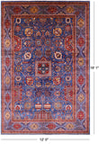 Blue Persian Fine Serapi Hand Knotted Wool Rug - 12' 0" X 18' 1" - Golden Nile