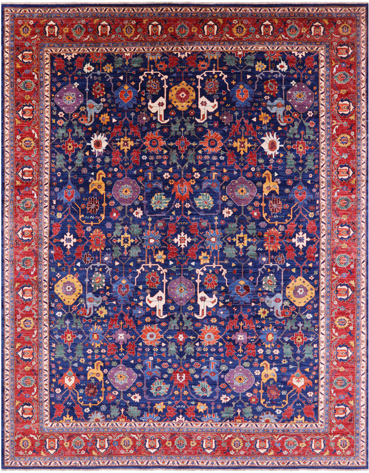 Persian Fine Serapi Handmade Wool Rug - 11' 9" X 15' 0" - Golden Nile