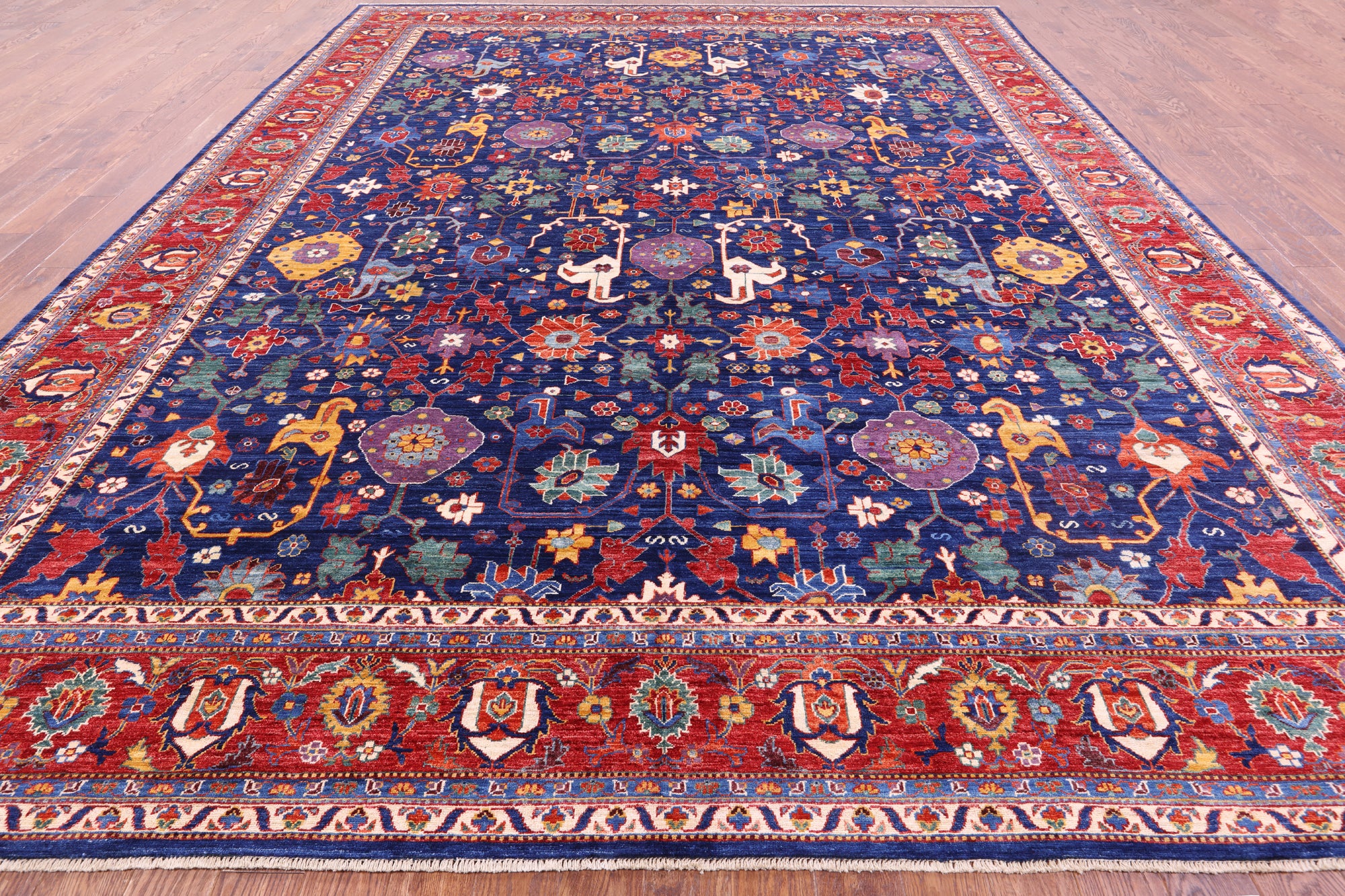 Persian Fine Serapi Handmade Wool Rug - 11' 9" X 15' 0" - Golden Nile