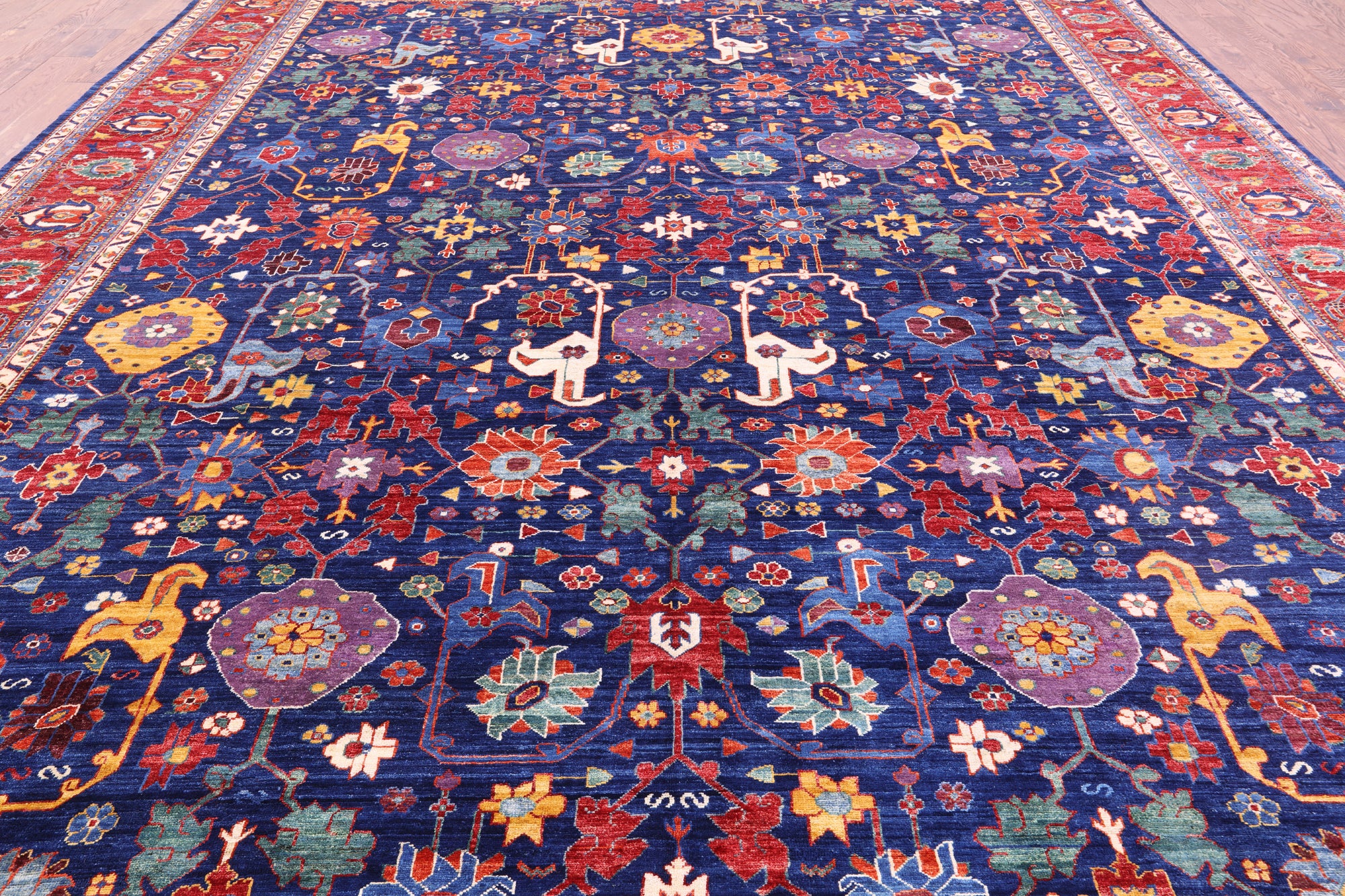 Persian Fine Serapi Handmade Wool Rug - 11' 9" X 15' 0" - Golden Nile