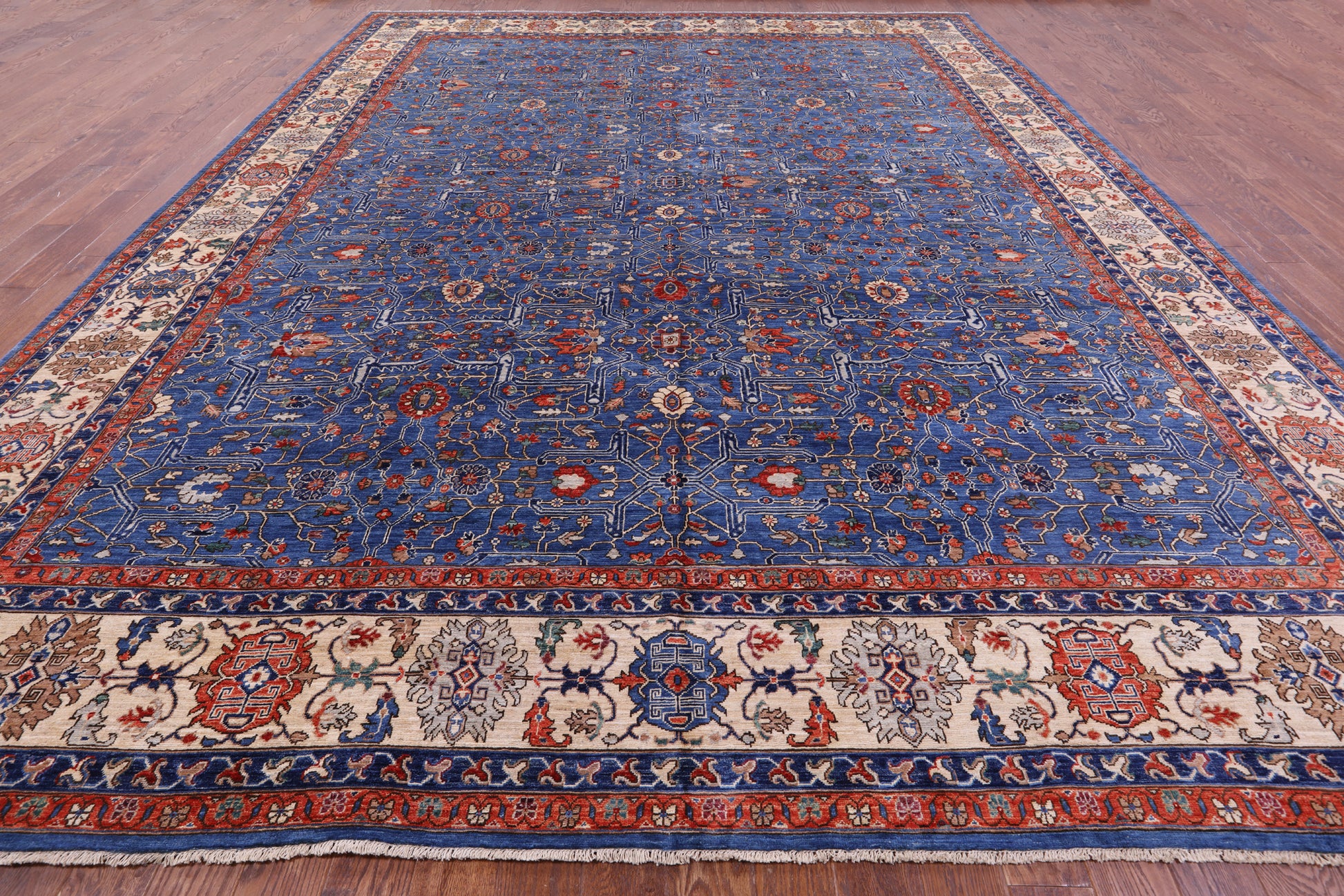 Persian Fine Serapi Hand Knotted Wool Rug - 11' 10" X 15' 10" - Golden Nile