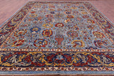 Blue Persian Fine Serapi Hand Knotted Wool Rug - 12' 0" X 14' 10" - Golden Nile