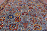 Blue Persian Fine Serapi Hand Knotted Wool Rug - 12' 0" X 14' 10" - Golden Nile