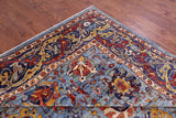 Blue Persian Fine Serapi Hand Knotted Wool Rug - 12' 0" X 14' 10" - Golden Nile