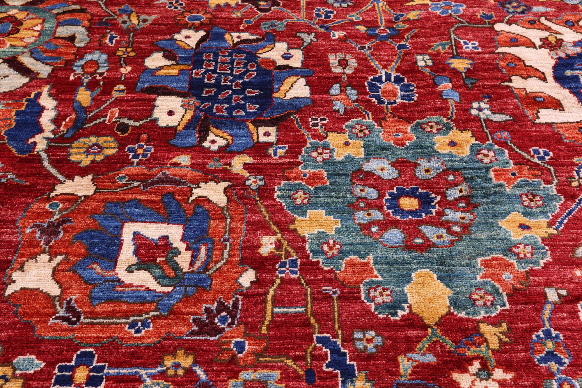 Persian Fine Serapi Hand Knotted Wool Rug - 11' 11" X 14' 7" - Golden Nile