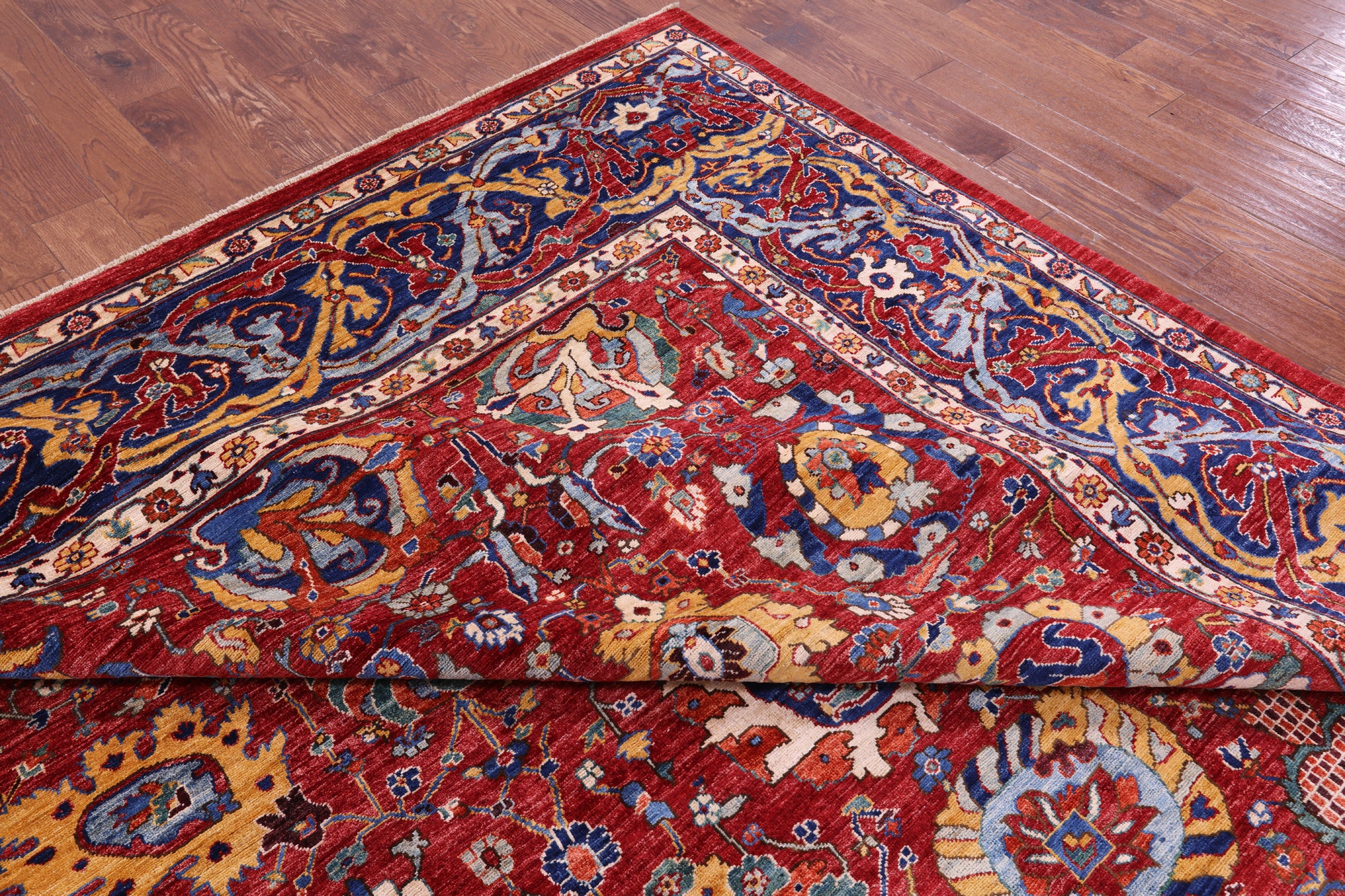 Persian Fine Serapi Hand Knotted Wool Rug - 11' 11" X 14' 7" - Golden Nile