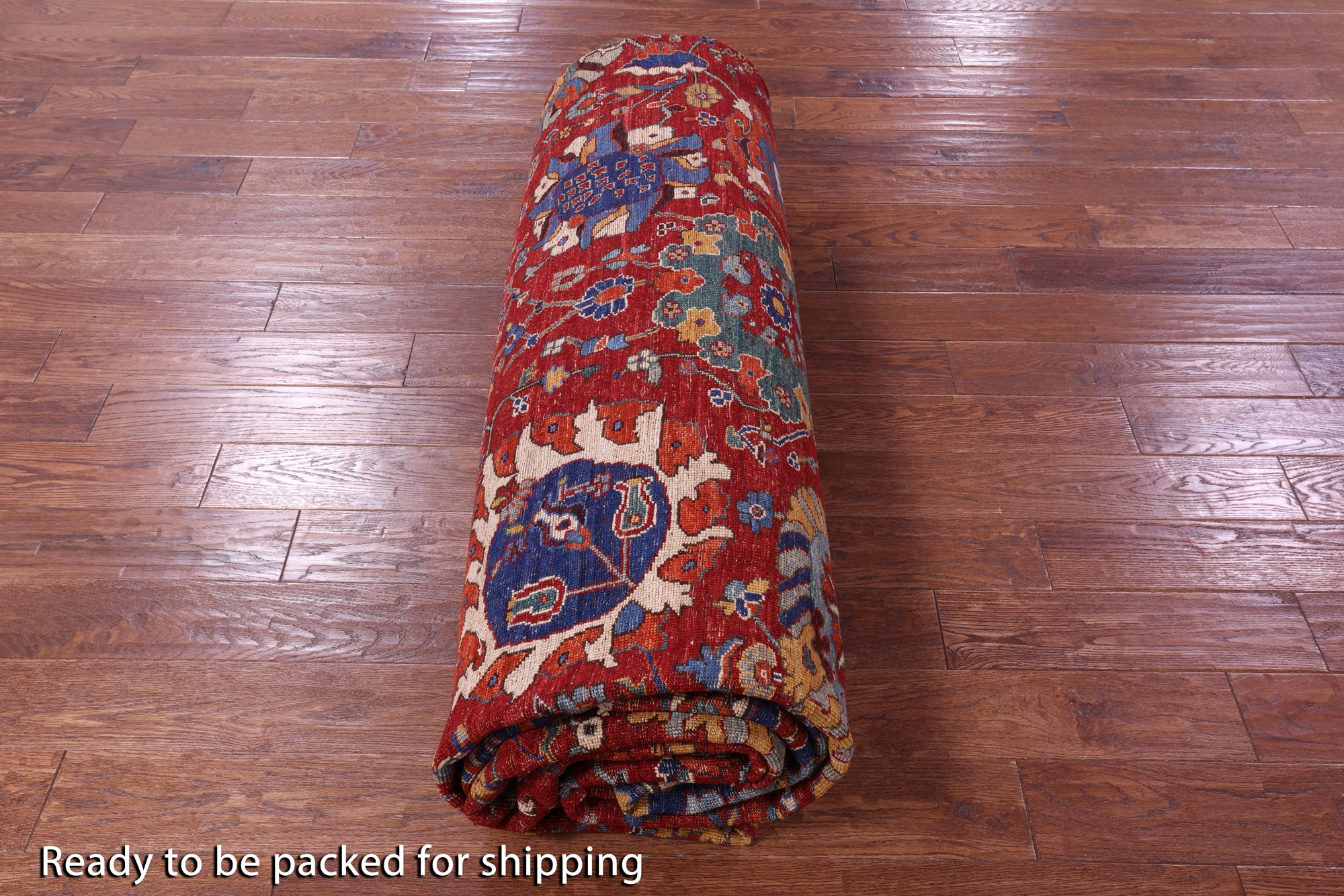 Persian Fine Serapi Hand Knotted Wool Rug - 11' 11" X 14' 7" - Golden Nile