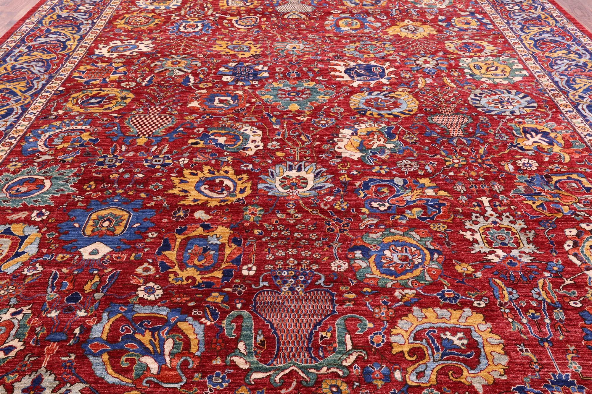 Persian Fine Serapi Hand Knotted Wool Rug - 11' 11" X 14' 7" - Golden Nile