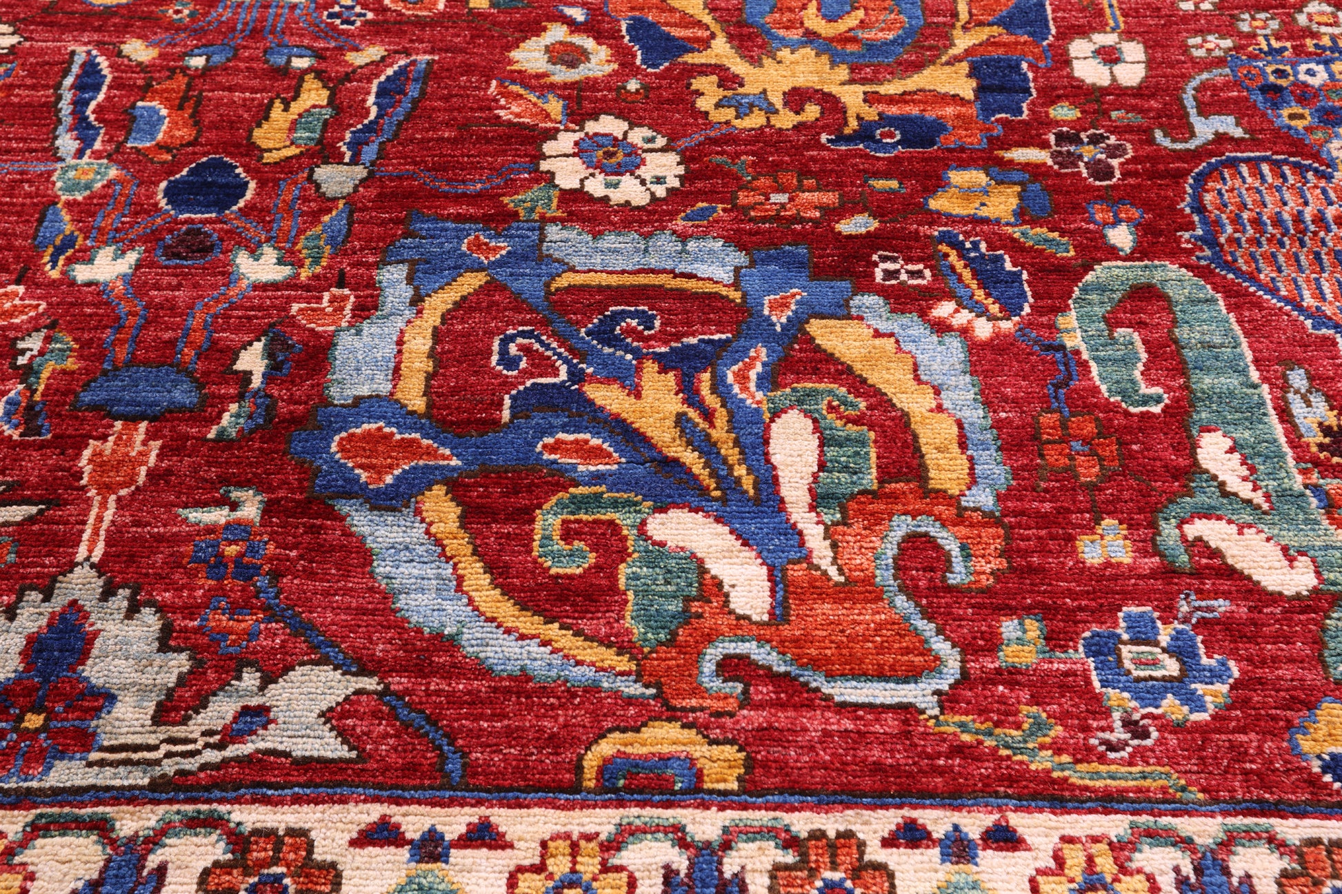 Persian Fine Serapi Hand Knotted Wool Rug - 11' 11" X 14' 7" - Golden Nile