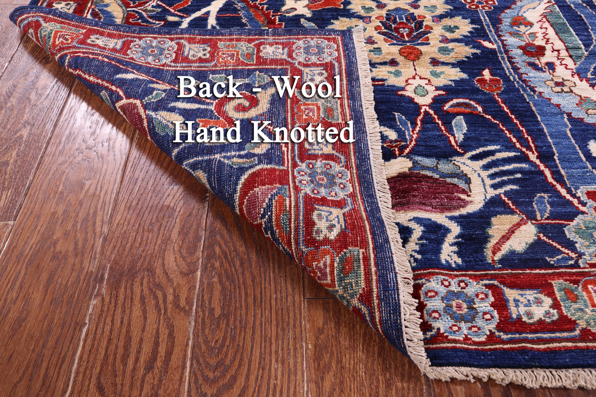 Blue Exotic Birds Persian Fine Serapi Hand Knotted Wool Rug - 12' 1" X 14' 8" - Golden Nile