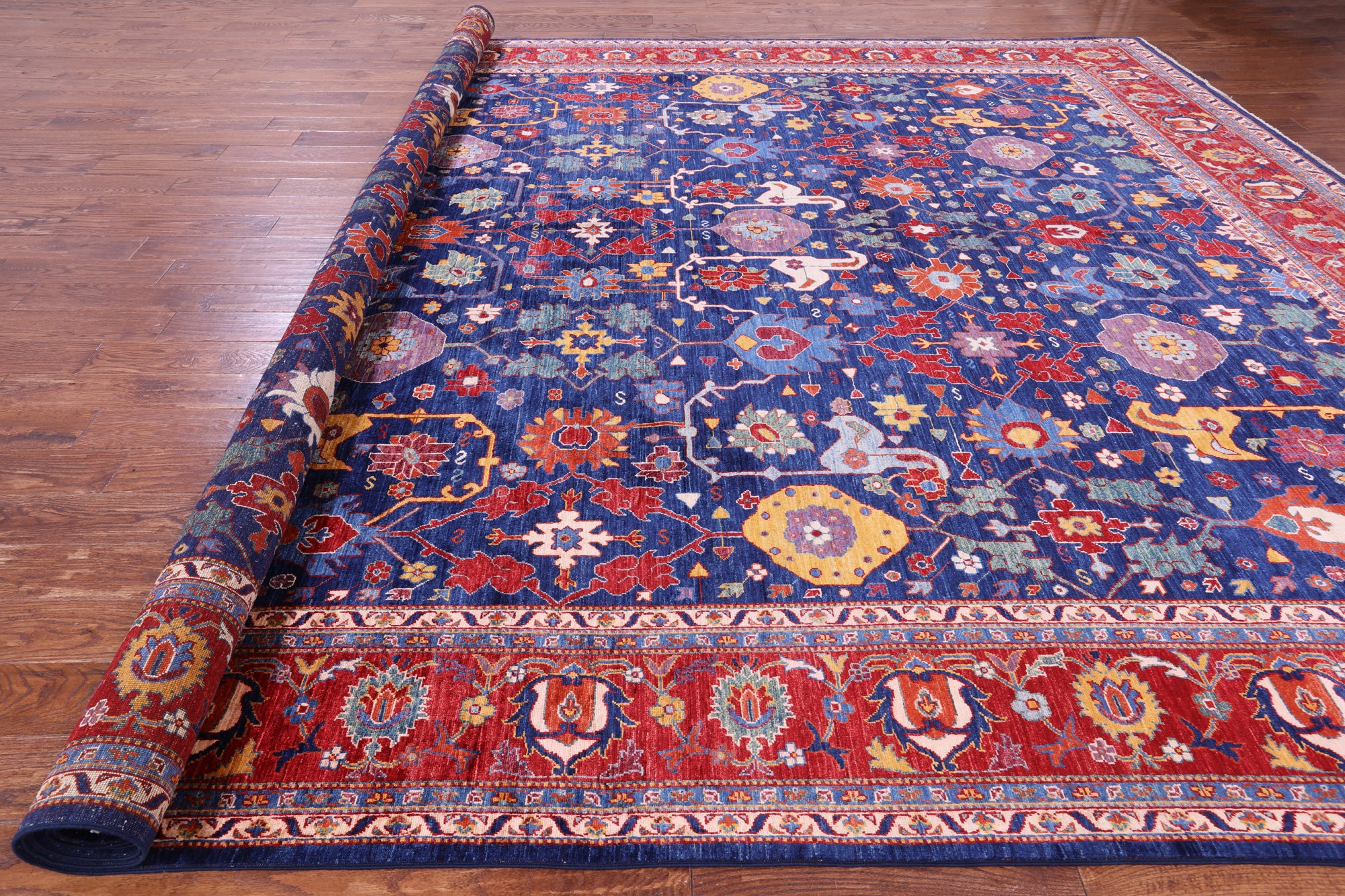 Persian Fine Serapi Hand Knotted Wool Rug - 11' 7" X 14' 11" - Golden Nile