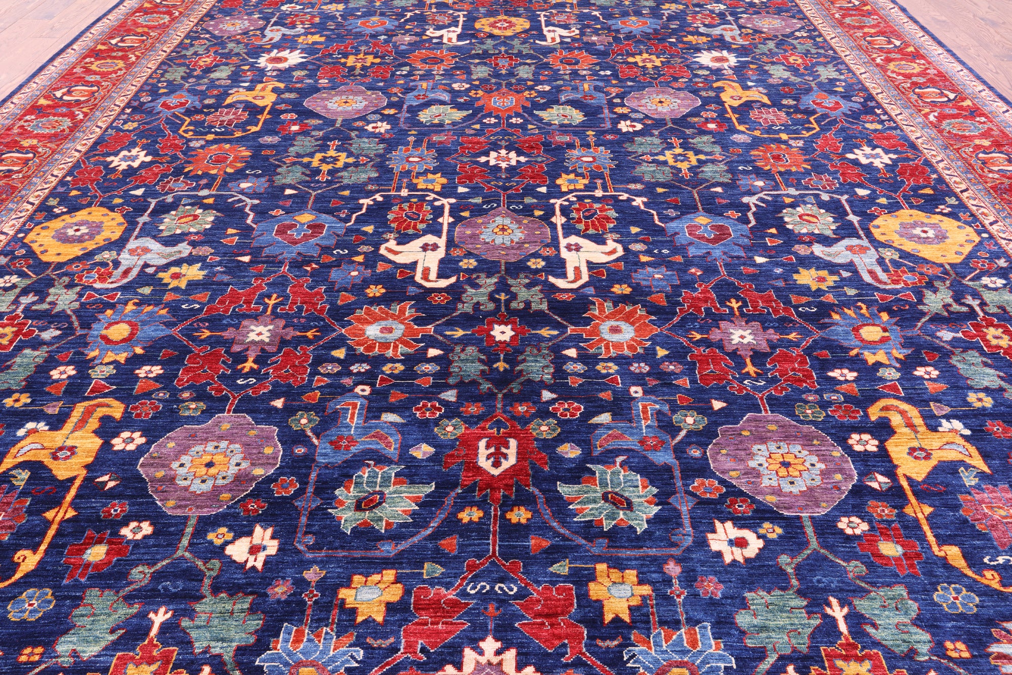 Persian Fine Serapi Hand Knotted Wool Rug - 11' 7" X 14' 11" - Golden Nile