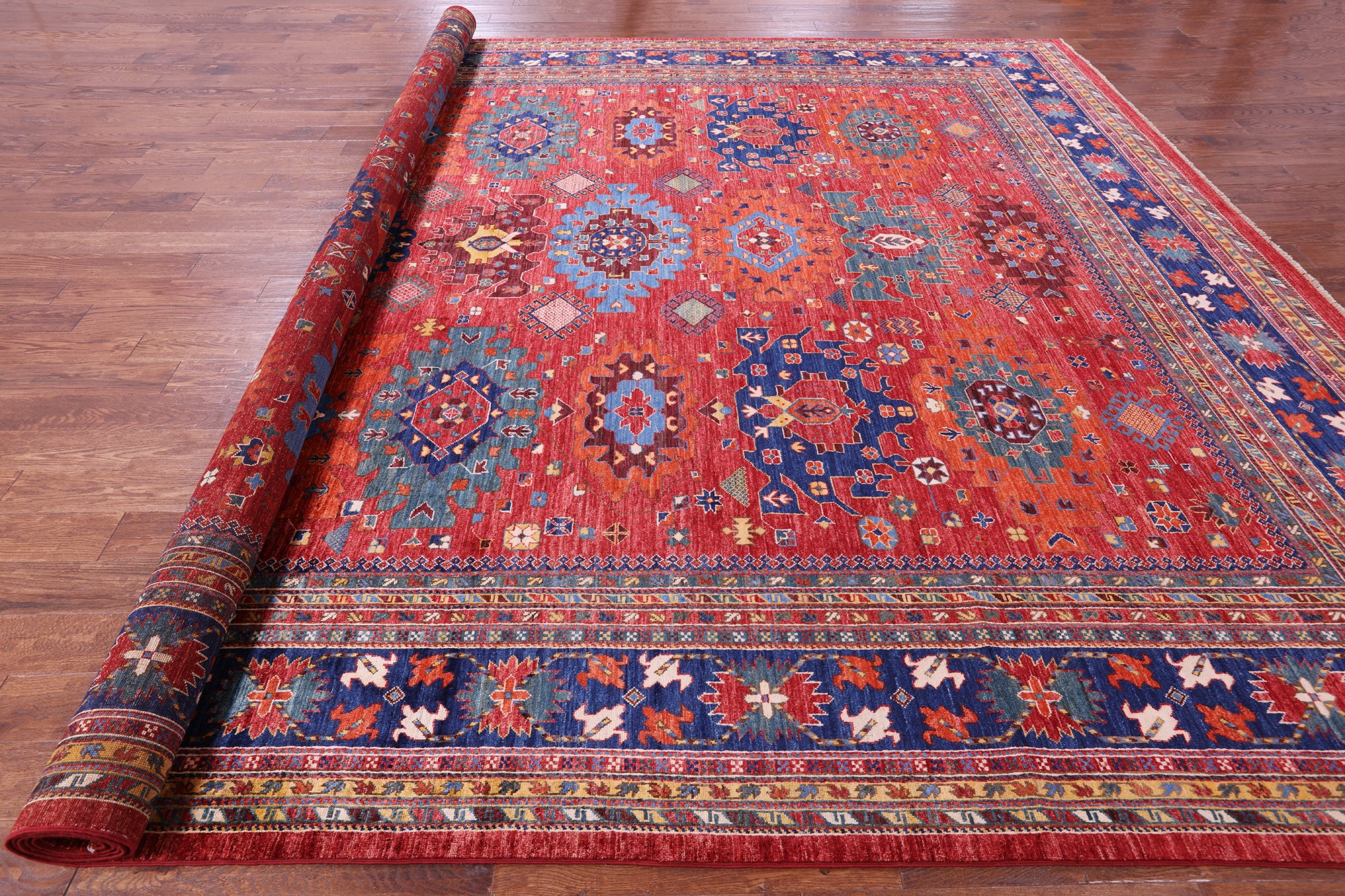 Persian Fine Serapi Hand Knotted Wool Rug - 11' 7" X 14' 8" - Golden Nile
