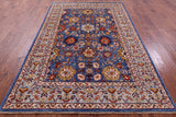 Blue Persian Fine Serapi Handmade Wool Rug - 5' 10" X 8' 11" - Golden Nile