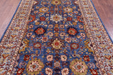 Blue Persian Fine Serapi Handmade Wool Rug - 5' 10" X 8' 11" - Golden Nile