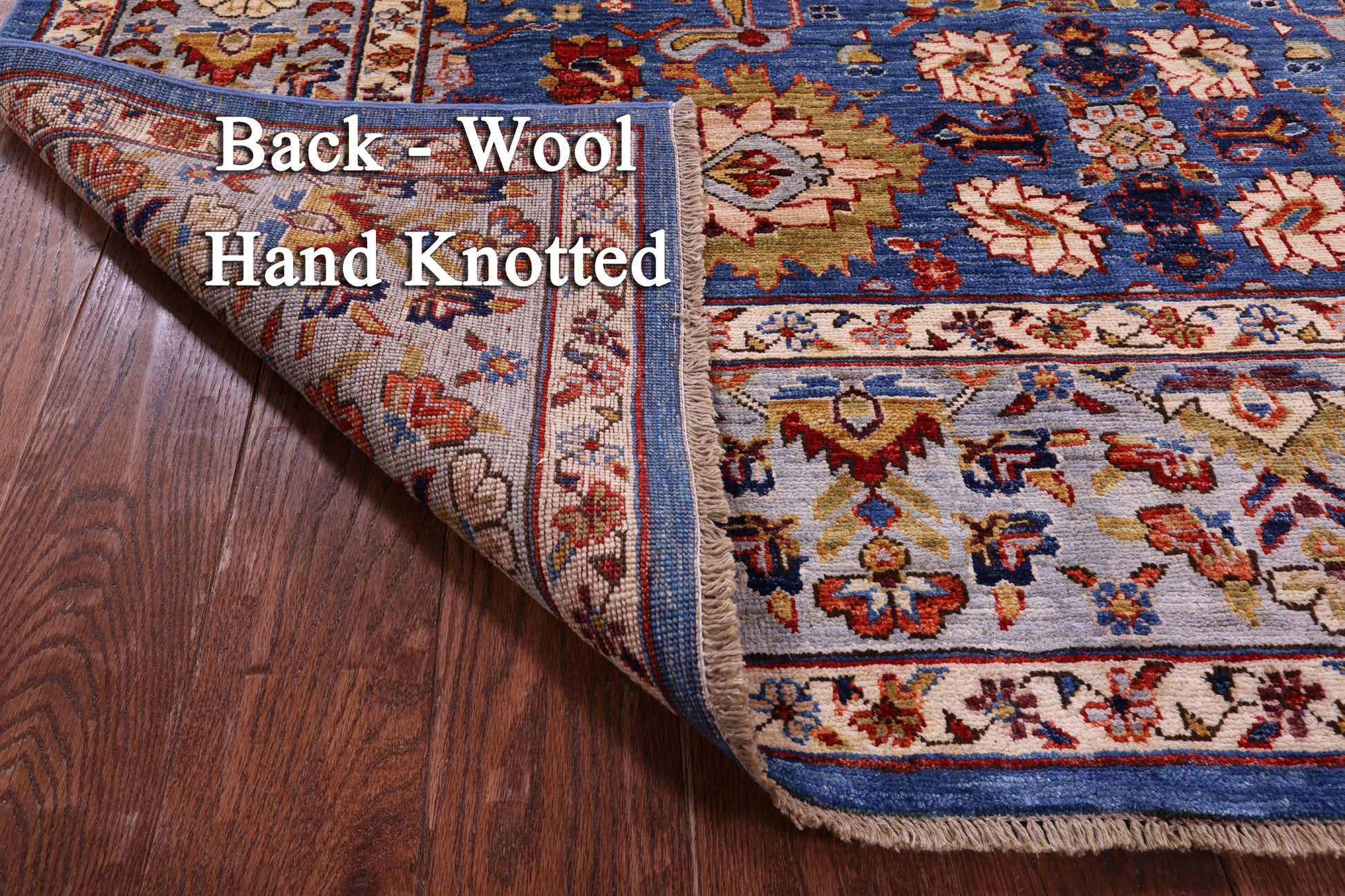 Blue Persian Fine Serapi Handmade Wool Rug - 5' 10" X 8' 11" - Golden Nile