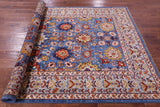 Blue Persian Fine Serapi Handmade Wool Rug - 5' 10" X 8' 11" - Golden Nile