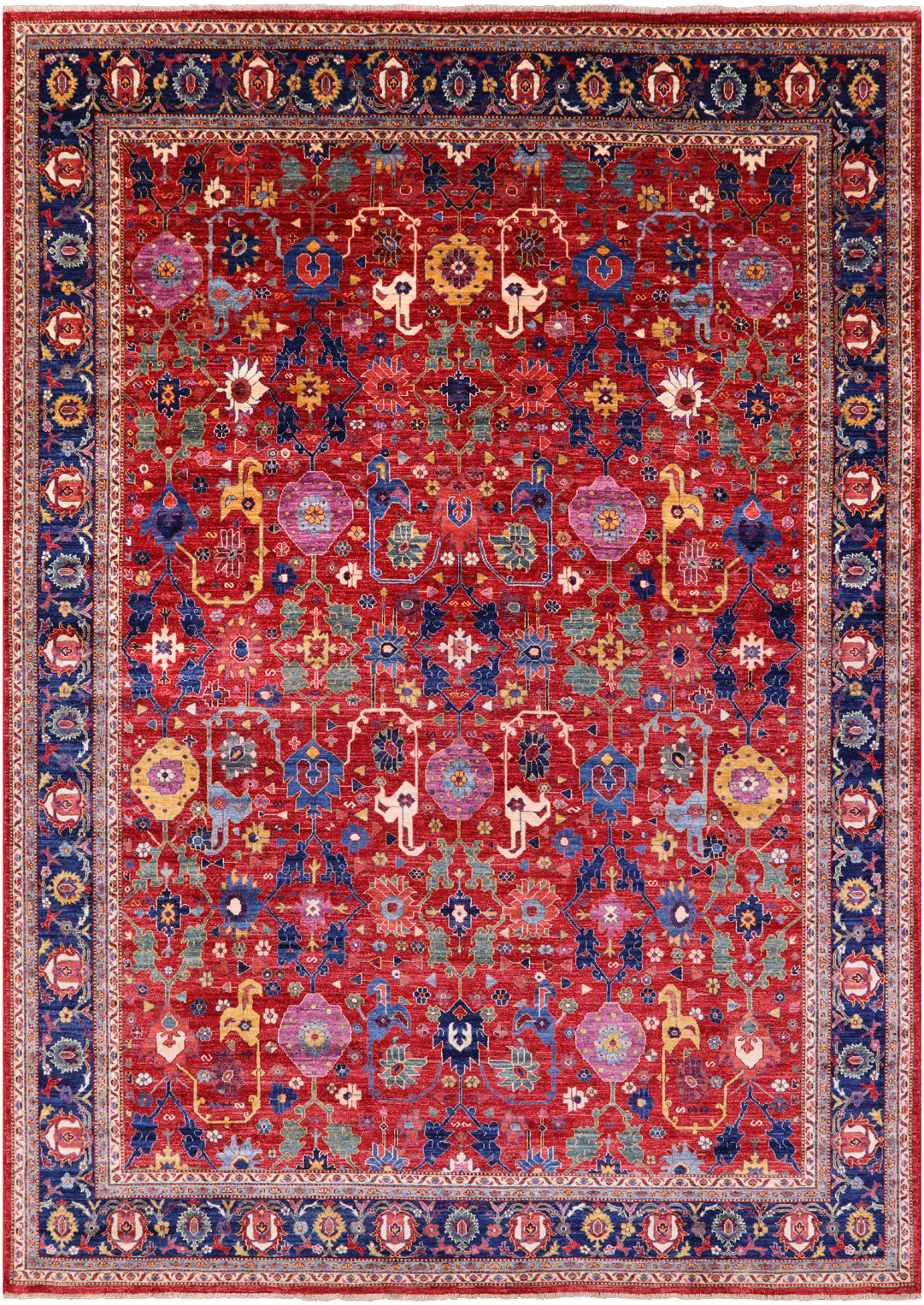 Persian Fine Serapi Hand Knotted Wool Rug - 9' 9" X 13' 8" - Golden Nile