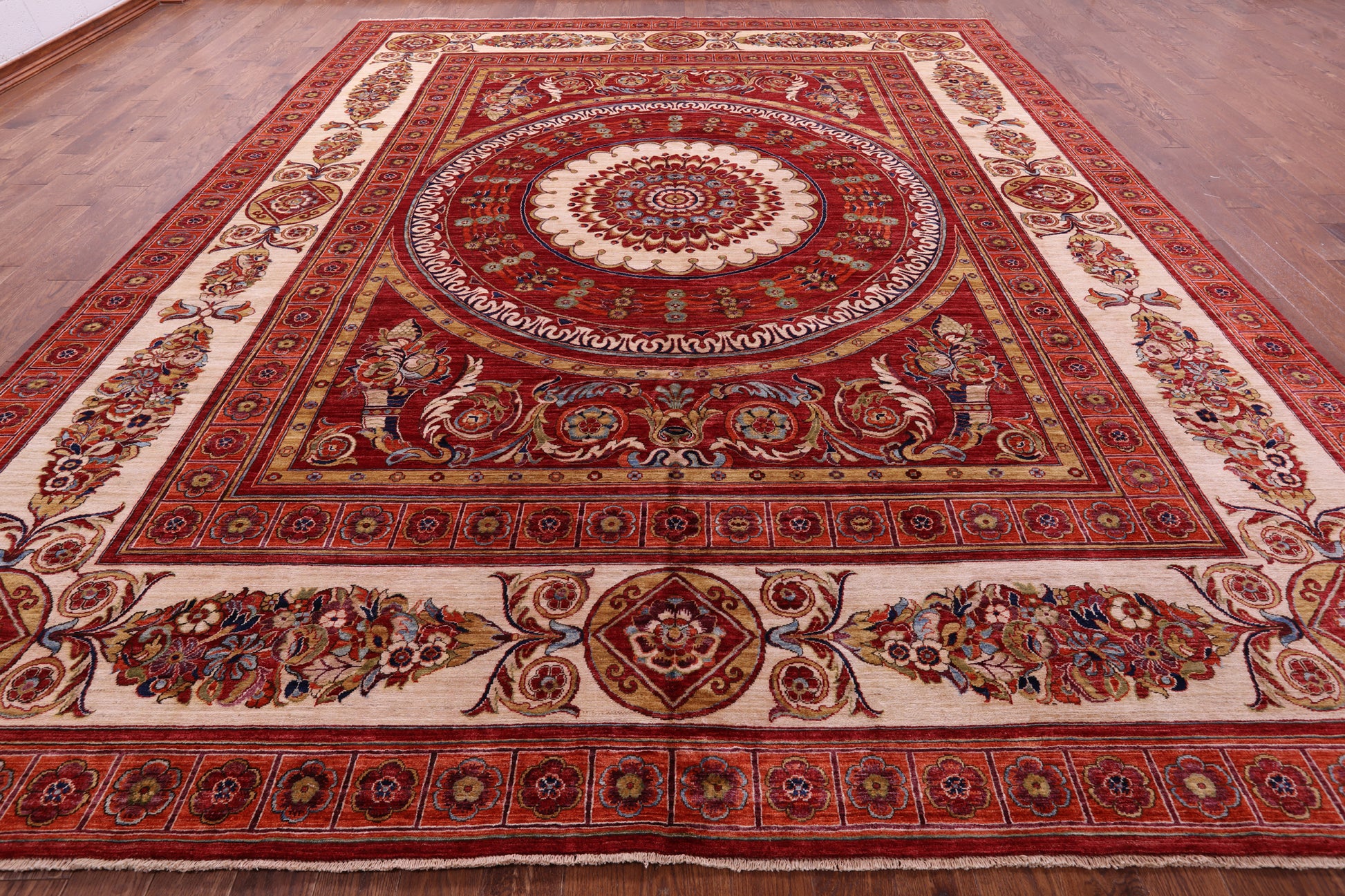 Persian Tabriz Hand Knotted Wool Rug - 11' 9" X 14' 9" - Golden Nile