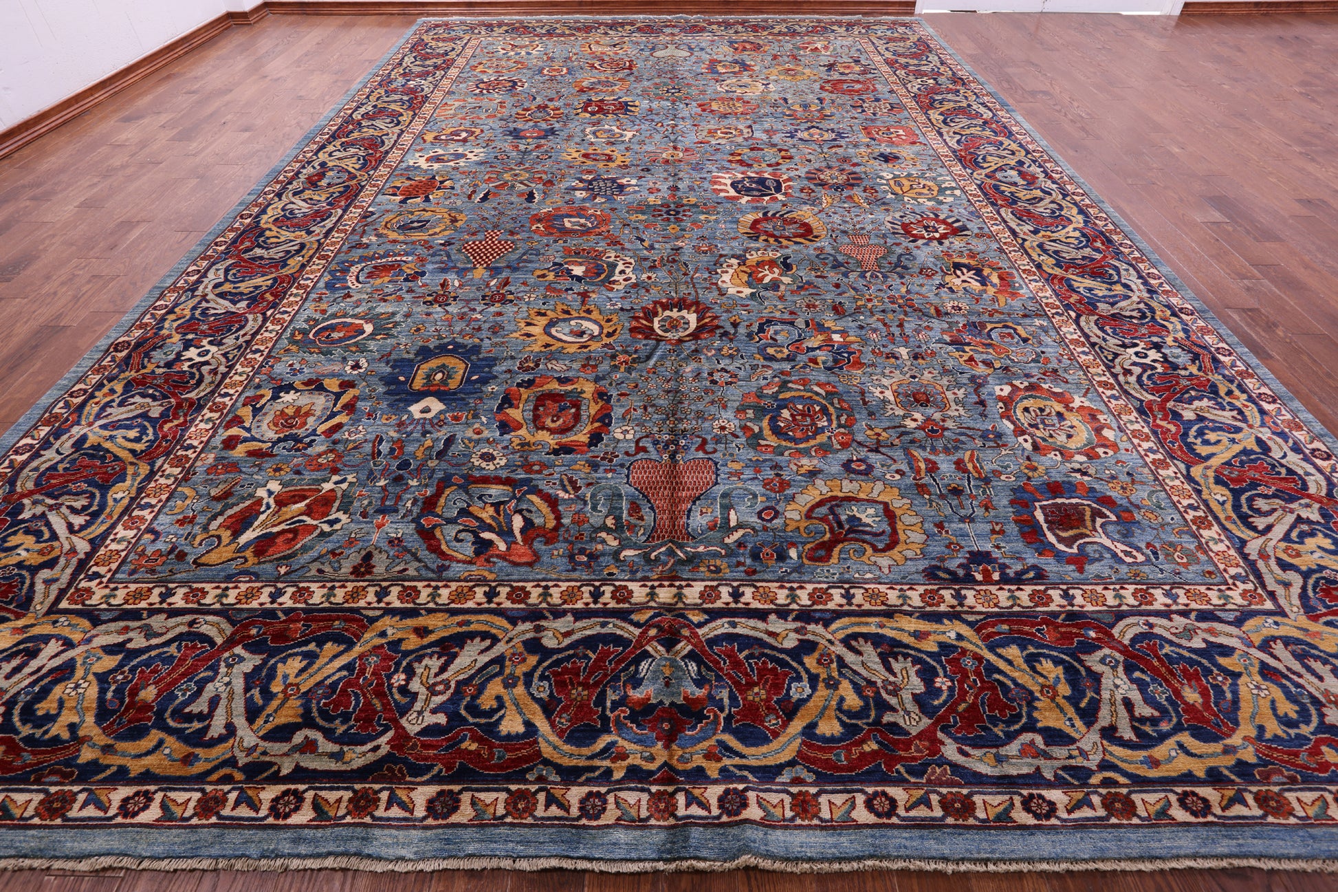 Persian Fine Serapi Hand Knotted Wool Rug - 11' 11" X 18' 4" - Golden Nile