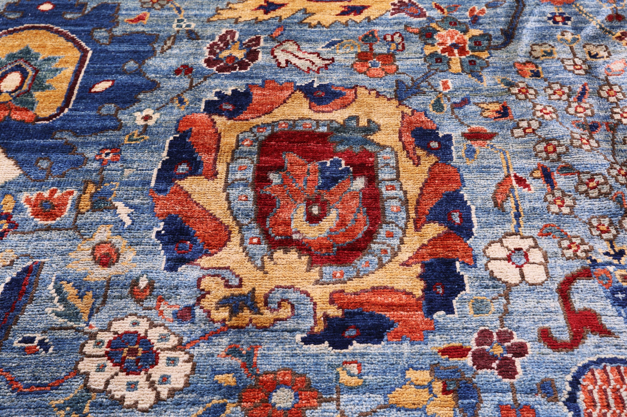 Persian Fine Serapi Hand Knotted Wool Rug - 11' 11" X 18' 4" - Golden Nile